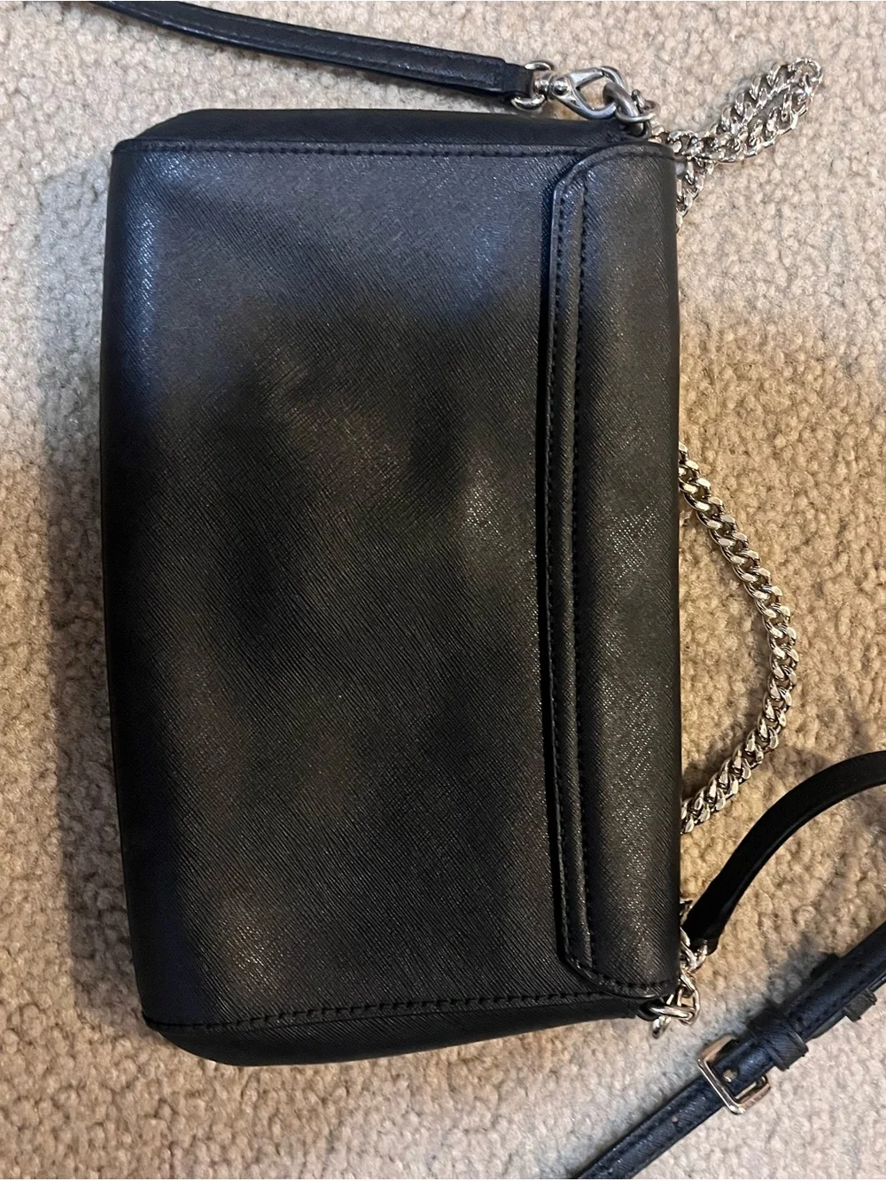 kate spade Black Leather Crossbody Bag chain purse Classic minimalist Simple